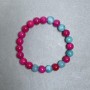 Tourmaline Bracelet (Imitation) Aquamarine (Imitation) Bead, 8 mm diameter, 18 cm stretch