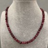 Tourmaline Rubellite Necklace with Faceted Round Beads, 6 mm Diameter, 40 cm Length with 5 cm Extender Chain