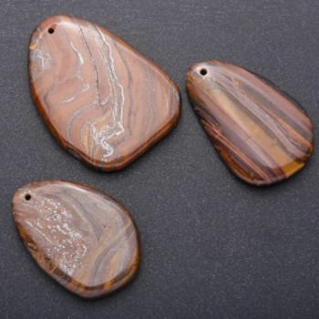 Tiger's Eye Natural Stone Pendant 50x35mm (±10mm)