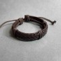 Brown Eco-Leather Bracelet with Adjustable Closure