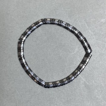 Hematite Bracelet Wave, bead diameter about 5 mm, 5x2, 5-3, 5 mm ±, length 18 cm stretch