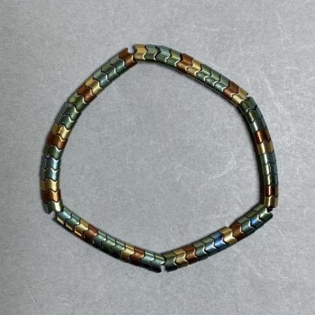 Hematite Wave Bracelet, bead diameter 5–5.4 mm, length 18 cm, stretch