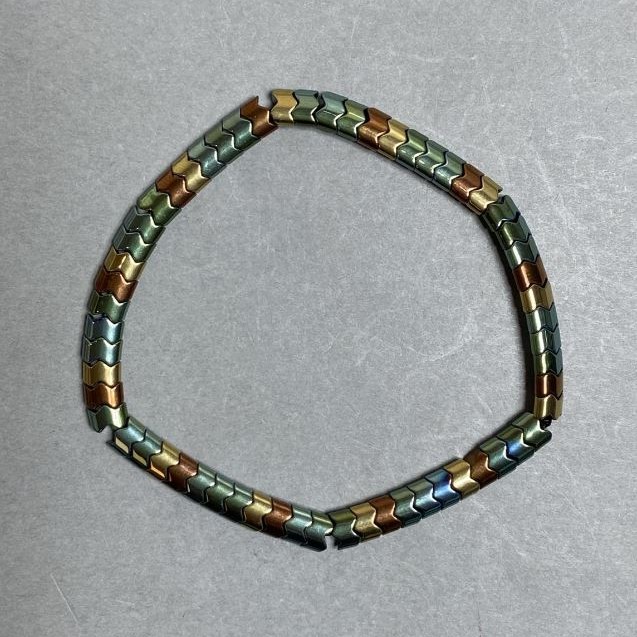 Hematite Wave Bracelet, bead diameter 5–5.4 mm, length 18 cm, stretch