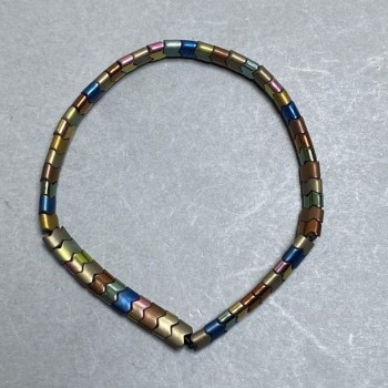 Hematite Wave Bracelet, bead diameter 5.5×4 mm, length 18 cm stretch