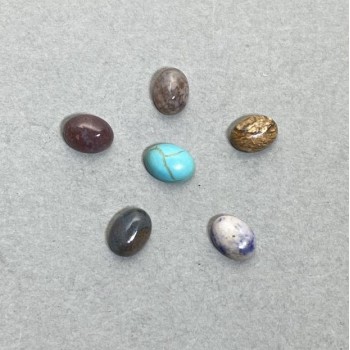 Cabochon Findings Assortment (Turquoise Jasper Agate Sodalite) 8x6mm +/- 6 pcs