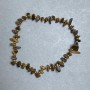 Tiger's Eye Chip Bracelet 5–9×1–3 mm + Hematite Bead 2 mm +-, Length 18 cm Stretch