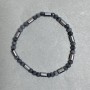 Bracelet Hematite Cylinder 6x4 mm +/- Labradorite imitation Faceted Bead 4 mm +/-, length 18 cm stretch