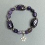 Bracelet Amethyst Chevron faceted beads 19x13mm ±, Charoite faceted 9-10mm ±, with metal inserts, length 18 cm stretch