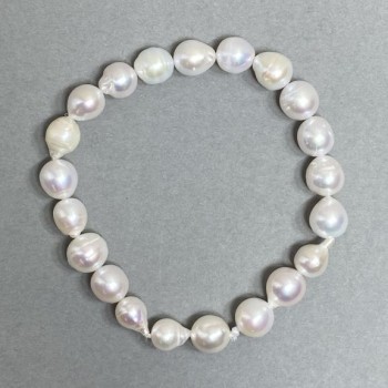 Bracelet with River Pearls 6.5-8×8-9 mm, 18 cm stretch