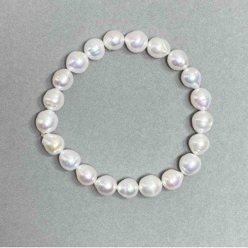 River Pearls Bracelet 8-9×7-8 mm, 5 mm, length 18 cm, stretch