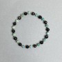 Bracelet with a faceted agate bead 6mm ±, a faceted apatite rondel 5x3.5mm ±, length 18 cm stretch