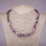 Amethyst chip necklace, natural stone, 5-8 mm diameter, length 45 cm+