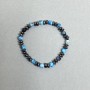 Bracelet with faceted agate beads 6 mm, faceted hematite rondelles 6x3 mm, length 18 cm