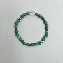 Malachite Bracelet with Faceted Beads, 8 mm Diameter ±, Hematite Cubes 4×4 mm ±, Length 18 cm (Stretch)