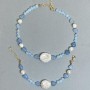 Aquamarine, Freshwater Pearls, and Baroque Pearl Choker and Bracelet Set, Adjustable Size