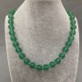 Jade Necklace with Smooth Beads, 10 mm Diameter, 45 cm Length ± with Clasp
