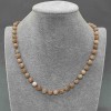 Selenite Necklace, Smooth Bead, 6.5 mm diameter, length 45 cm with clasp