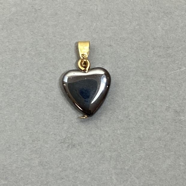 Hematite Heart Pendant 19x12mm+