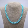 Natural Larimar Necklace with smooth beads, 8 mm diameter, 46 cm length