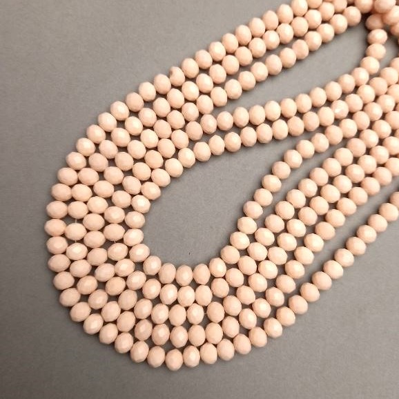 Beads Czech Crystal on thread, faceted rondelle beads, diameter 8x6mm + -, length 37cm +