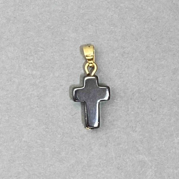 Hematite Cross Pendant 21×10mm+