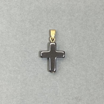 Hematite Cross Pendant 25x14mm+