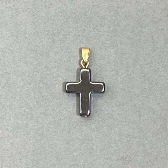Hematite Cross Pendant 25x14mm+