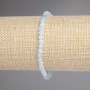 Aquamarine faceted cube bracelet, 4x4 mm, 18 cm stretch