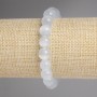 Gray Cat's Eye Bracelet, smooth beads, 9.5 mm diameter, 18 cm length, stretch
