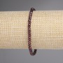Garnet faceted rondel bracelet, stretch, 18 cm