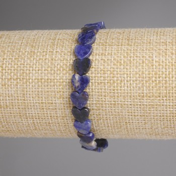 Sodalite Heart Bracelet, 8mm beads, 18 cm stretch
