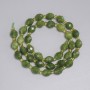 Jadeite Beads - Faceted Grain 8x7mm, 3mm Seed Beads, Length 38cm, on Thread