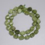 Jadeite Beads, Faceted Diamond Shape 10×9 mm, 3 mm Seed Beads, Length approx. 38 cm, On Thread