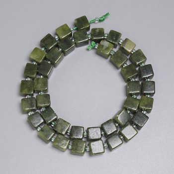 Jadeite Cube Beads 8x8mm on Thread