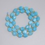 Aquamarine Beads, Faceted Grain Beads 8x6 mm, 5 mm ±, Seed Beads 3 mm ±, Length 36 cm ± on Thread