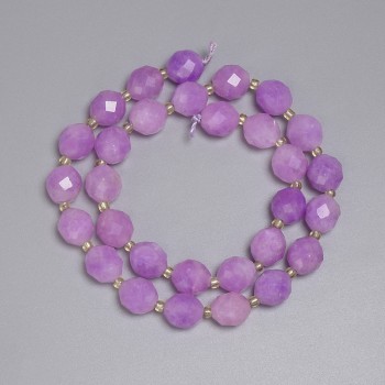 Lavender Amethyst Beads - Faceted 10x9mm, 3mm Seed Beads, 36 cm Length on Thread