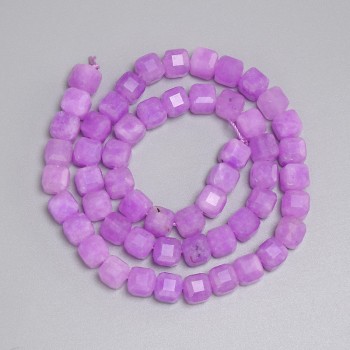 Beads Lavender Amethyst – Faceted Cube, 6.5×6.5 mm, 36 cm on thread