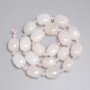 Pink Quartz Faceted Beads 15-16×11-12 mm, plus 5 mm seed beads, length 39 cm on thread