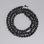 Black Tourmaline Beads, Faceted Round Beads, 4 mm Diameter ±, 39 cm Length ± on Thread