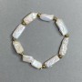 Baroque Pearl Bracelet with Petrol Tint, 18-22×8-10 mm, with metal accents, 18 cm length, stretch