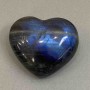 Heart-shaped Labradorite souvenir stone, 63×54×30 mm, weight from 145 g