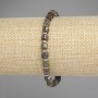 Dragon's Blood Jasper Bracelet with Faceted Cube Beads, 5mm diameter ±, 3mm seed beads ±, length 18 cm ±, stretch