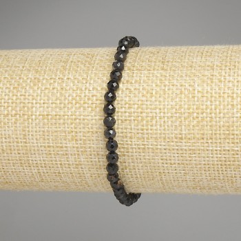 Tourmaline bracelet with faceted beads, 4 mm diameter, 18 cm length, stretch