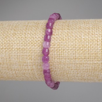 Tourmaline bracelet with faceted cubes, 5x5 mm diameter, 18 cm length, stretch