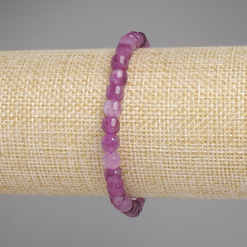 Tourmaline bracelet with faceted cubes, 5x5 mm diameter, 18 cm length, stretch