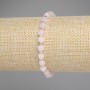 Pink Quartz Bracelet with Faceted Cube Beads, 5x5 mm diameter, 3 mm beads, 18 cm length, elastic