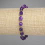 Sugilite bracelet with faceted beads, 8×6 mm, 3 mm beads, length 18 cm, stretch