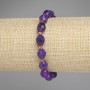 Sugilite bracelet with faceted beads, 10×8 mm, 3 mm seed beads, 18 cm long, stretch