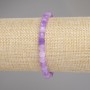 Lavender Amethyst Bracelet with Faceted Cube Beads, 5x5 mm Diameter, 18 cm Length, Stretch
