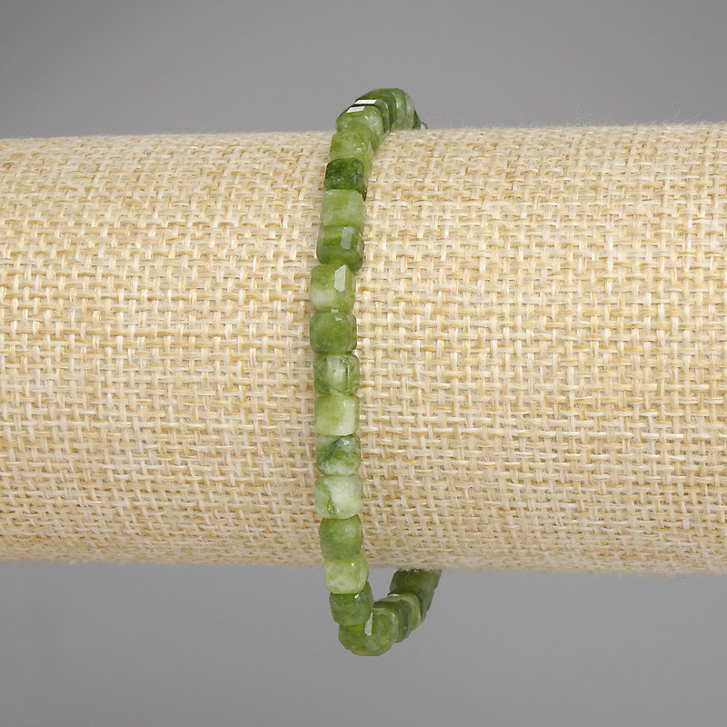 Jadeite Faceted Cube Bracelet